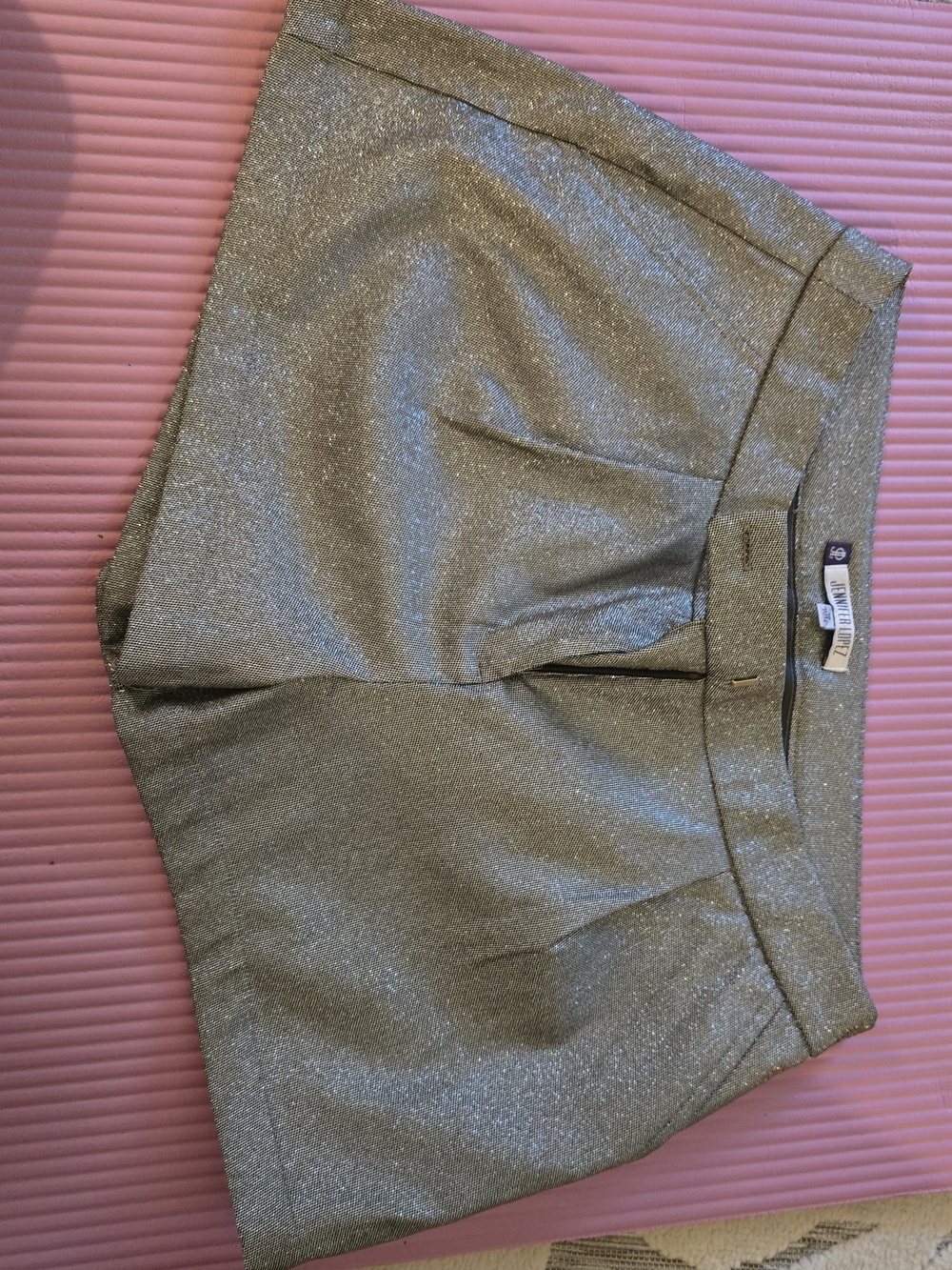 Jennifer Lopez Metallic High-Waist Silver Shorts